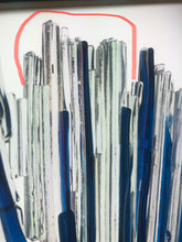 Load image into Gallery viewer, Fused Iridescent and Blue Glass Sculpture.