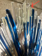 Load image into Gallery viewer, Fused Iridescent and Blue Glass Sculpture.