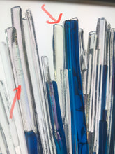 Load image into Gallery viewer, Fused Iridescent and Blue Glass Sculpture.