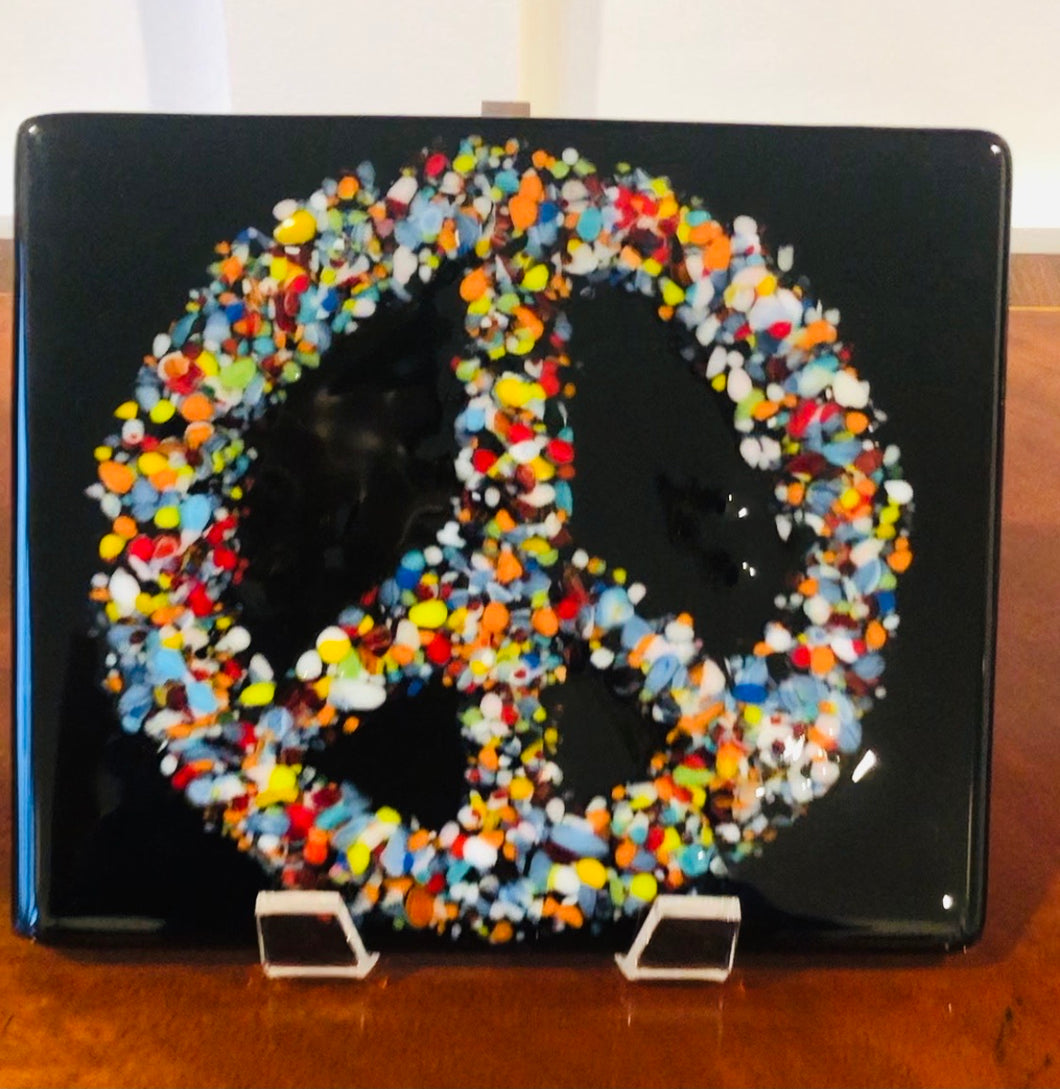 Fused Glass Peace Sign