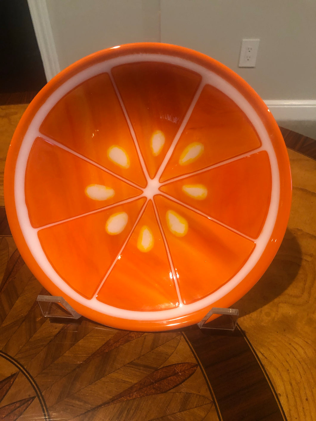 Fused Glass Orange Bowl