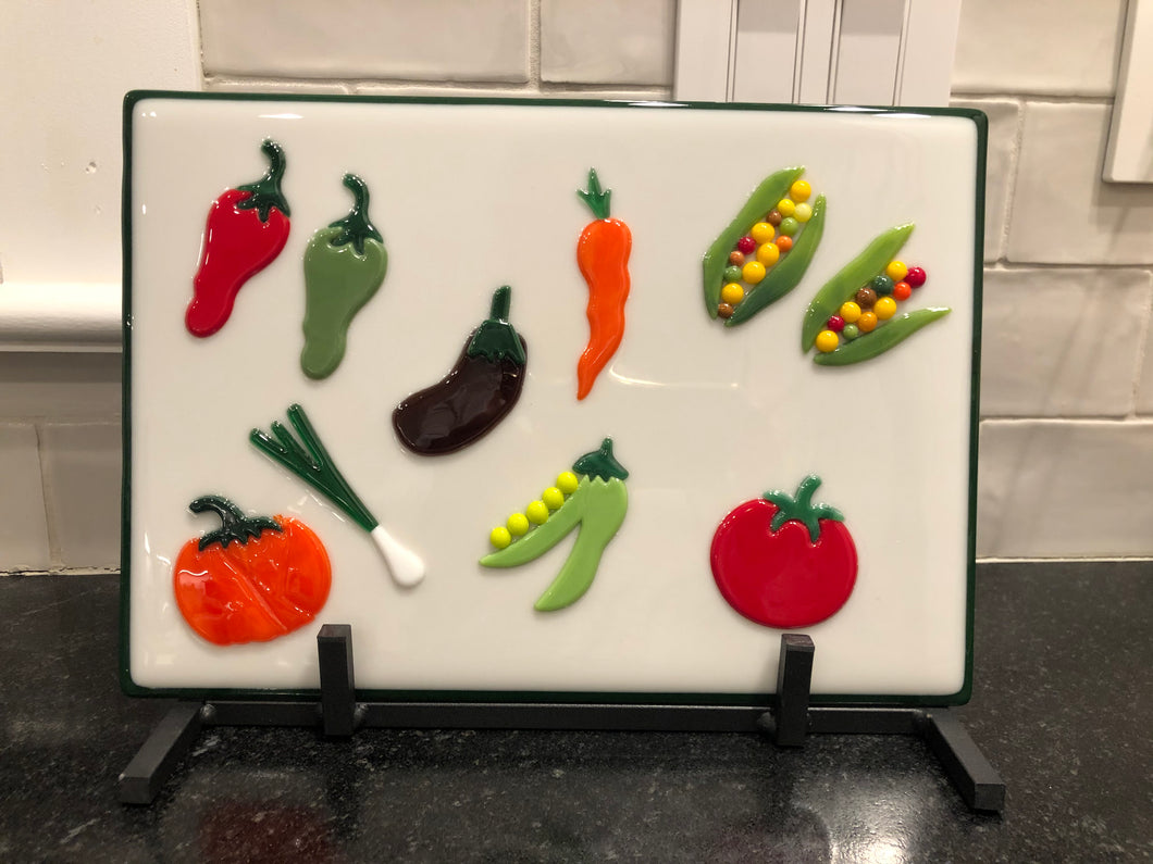 Fused Glass Vegetable Plaque