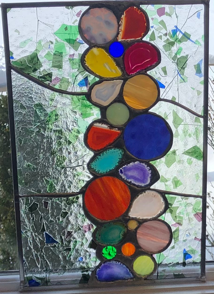Stained Glass Geo Rocks Panel